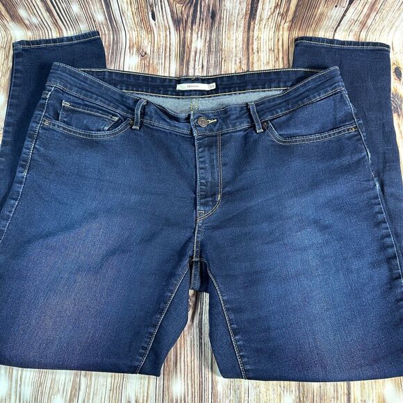 Levi's 711 SKINNY Womens Size 33 Blue Mid Rise Jeans Denim Pants 38x29 - Picture 2 of 13